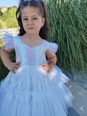 GÇ Kids Kız Çocuk Pulpayet Eteği Fırfırlı Elbise