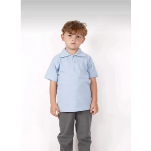 Nacar Çarşı Cocuk Polo Yaka Kısa Kol Bebe Mavisi Okul T-Shirt