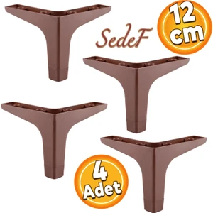 Sedef Lüks Mobilya Kanepe Sehpa Tv Ünitesi Koltuk Ayağı 12 cm Ceviz Ahşap Desenli Ayakları (4 Adet)