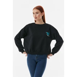 Kelebek Baskılı Oversize Sweatshirt