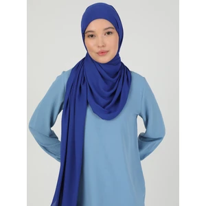Hijablı Şifon Şal - Saks Mavi - Ecardin