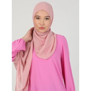Hijablı Şifon Şal - Pudra - Ecardin