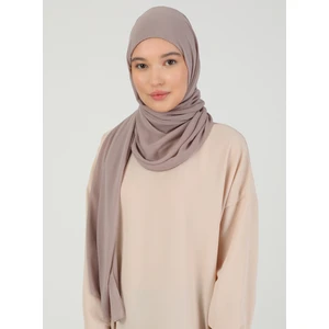 Hijablı Şifon Şal - Koyu Vizon - Ecardin