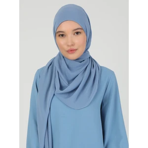 Hijablı Şifon Şal - Kot Mavi - Ecardin