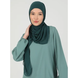 Hijablı Şifon Şal - Zümrüt Yeşili - Ecardin