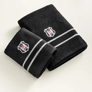 Lisanslı Beşiktaş Arma Pamuk 70X140 cm Banyo Havlusu Siyah