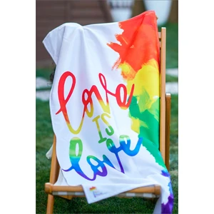 Red Palm Love Is Love Baskılı Plaj Havlusu 70 x 140 cm - Banyo Havlusu
