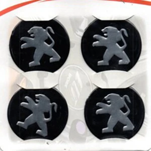 Peak Shine Peugeot Siyah Alüminyum Yapıştırma Jant Göbeği 4lü 60MM