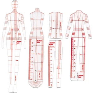 Moda Çizim Cetvel Kadın Insansı Desenler Tasarlama Eskiz Şablonu B Için (Yurt Dışından)