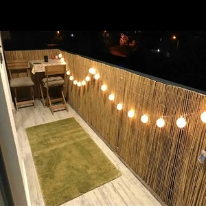 90 Cm x 5 Metre Kamış Hasır Bahçe Çiti Balkon Çiti Gölgelik Dekorasyon Bambu Çit