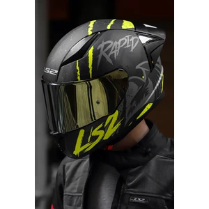 Rapıd Race  Raven Mat Siyah-Gri-Neon Sarı Kask C4