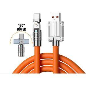 180 Derece Döner Başlıklı Type-C Şarj Kablosu / Samsung - Xiaomi - Redmi Kablo