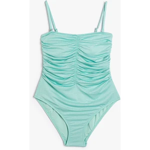 Simli Mayo Drapeli İnce Askılı