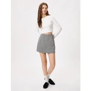 Mini Şort Etek Yüksek Bel Fermuarlı