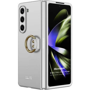 Samsung Galaxy Z Fold 5 Kılıf Ring Fall Platinum Gümüş