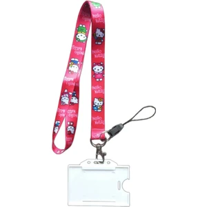 Dodo Bone Hello Kitty  Yaka Kartı, Boyun  Askı Ipi, Kart Askı Ipi, Telefon Askı Aparatı, Beyaz Yatay Kartlık