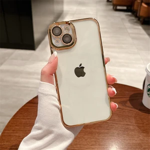 iPhone 13 Kılıf 3D Kamera ve Lens Mercek Korumalı Ultra Lüks Razer Plating Silikon Case