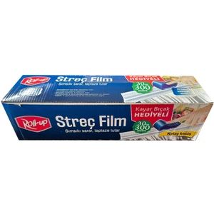 Şeffaf Mutfak Rulo Streç Film Folyo - 30 Cm. x 300 Metre - Gıdaya Uygun - 1 Paket