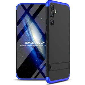 Case 4U Samsung Galaxy A34 Kılıf 3 Parçalı Tam Koruma Sert Mika Ays Kapak Siyah - Mavi