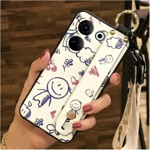 Shin-Wo Tecno Camon 20 Pro 4g Için Telefon Kılıfı Bileklik + Kordon + Stand Sevimli Moda Darbeye Dayanıklı Tampon Silikon Kapak (Yurt Dışından)
