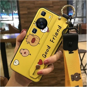Shin-Wo Huawei P60 / P60 Pro Için Telefon Kılıfı Bileklik + Kordon + Stand Sevimli Moda Darbeye Dayanıklı Tampon Silikon Kapak (Yurt Dışından)