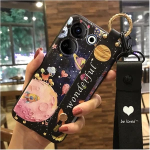 Shin-Wo Tecno Camon 20 Pro 4g Için Telefon Kılıfı Bileklik + Kordon + Stand Sevimli Moda Darbeye Dayanıklı Tampon Silikon Kapak (Yurt Dışından)
