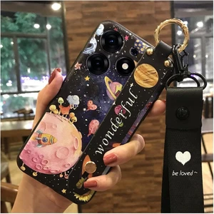 Shin-Wo Tecno Spark 10 Pro Için Telefon Kılıfı Bileklik + Kordon + Stand Sevimli Moda Darbeye Dayanıklı Tampon Silikon Kapak (Yurt Dışından)