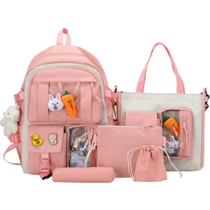 Lise Beş Parça 2 Rastgele Rozetli Sırt Çantası Seti (Yurt Dışından)