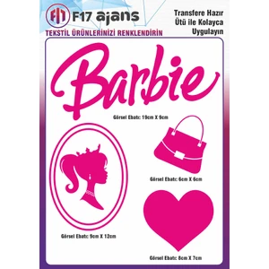 F17 Ajans Ütü ile Yapışan Tekstil Dtf Transfer Baskı Barbie