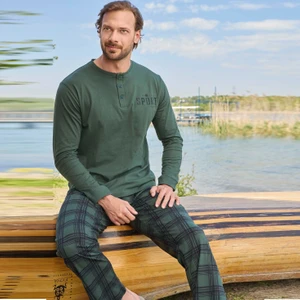 Erkek Pijama Takımı Modal Uzun Kol Pamuklu Mevsimlik
