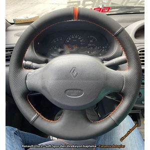 Renault Clio 2 Araca Özel Direksiyon Kılıfı (Noktalı Soft Yüzüklü)