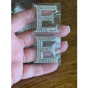 4x3 cm 2 Adet Ütü Ilee Yapışan Taşlı E Harfi Aplike Arma Yama Dikiş Hobi