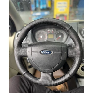 Ford Fiesta Cornect Fuison Uyumlu Direksiyon Kılıfı (Noktalı Karbon)