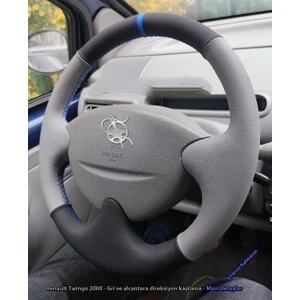 Renault Twingo 2000 Araca Özel Direksiyon Kılıfı (Noktalı Nubuk Yüzüklü)