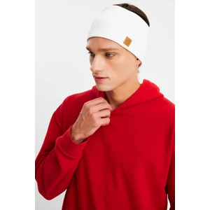 Beyaz Erkek Pamuklu Kaşkorse, Kaymaz, Terletmez, Ultra Hafif, Spor Saç Bandı Bandana Buff