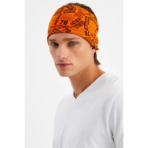 Turuncu Erkek Pamuklu Penye, Kaymaz, Ultra Hafif, Spor Geniş Saç Bandı Bandana Buff