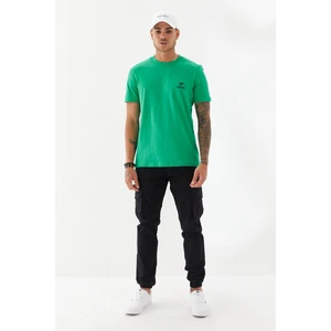 Gabardin Sıkma Paça Regular Fit Kargo Stil Uzun Pantolon  Siyah