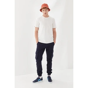 Gabardin Sıkma Paça Regular Fit Kargo Stil Uzun Pantolon  Lacivert