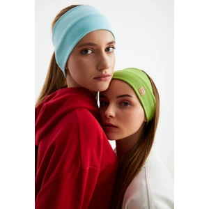 Aqua-Çimen Yeşil 2'li Pamuklu Kaşkorse, Kaymaz, Terletmez, Ultra Hafif, Spor Saç Bandı Bandana Buff