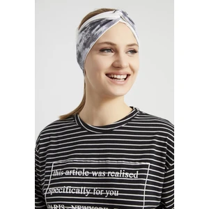 Batik Beyaz, Butik Tasarım Kadın Bandana Saç Bandı, Ekstra Yumuşak,  Esnek, Doğal, Pamuklu Penye