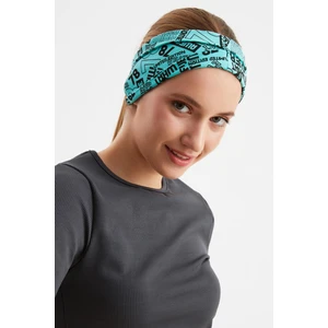 Turquaz Kadın Çift Taraflı Kullanım Alternatifli, Pamuklu Penye, Kaymaz, Hafif, Spor Saç Bandı Bandana