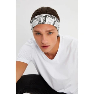 Beyaz Erkek Pamuklu Penye, Kaymaz, Terletmez, Ultra Hafif, Spor Saç Bandı Bandana