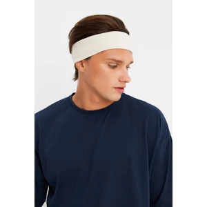 Bej Erkek Pamuklu Penye, Kaymaz, Terletmez, Ultra Hafif, Spor Saç Bandı Bandana
