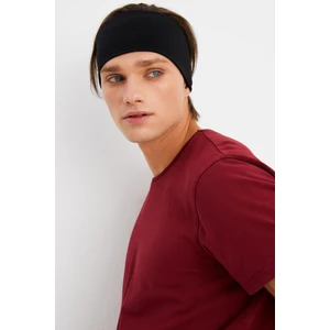 Siyah Erkek Pamuklu Penye, Kaymaz, Ultra Hafif, Spor Geniş Saç Bandı Bandana Buff