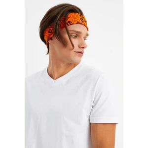 Turuncu Erkek Pamuklu Penye, Kaymaz, Terletmez, Ultra Hafif, Spor Saç Bandı Bandana