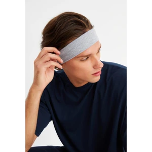 Açık Gri Erkek Pamuklu Penye, Kaymaz, Terletmez, Ultra Hafif, Spor Saç Bandı Bandana