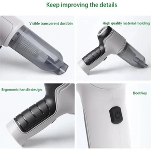Araç Içi Kablosuz Şarjlı El Süpürgesi Güçlü Emiş Üfleme Özellikli Ev ve Araç süpürgesi - Hediyeli