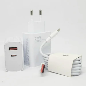 67W USB + Typec Çıkışlı Güç Adaptörü ve 1m 6A Turuncu USB Typec Kablo Şarj Seti
