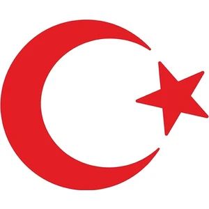 Anahtarlık Sepeti Ay Yıldız Folyo Kesim Etiket Kırmızı (15 cm )