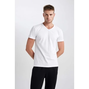 Slim Fit V Yaka Basic Kısa Kollu Fanila L4884AZ23AU